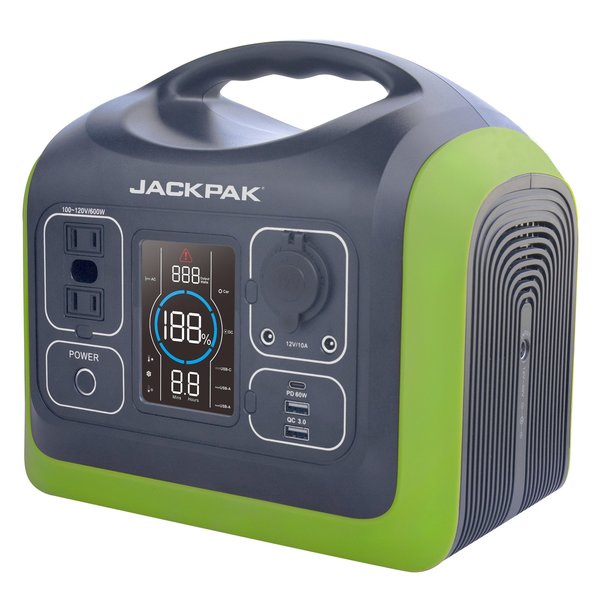 Jackpak 600W Power Station / 24V 4A Adapter Charging 9 Wall outlet -DC7909 terminal / Type-C PD 60W Input 5180441